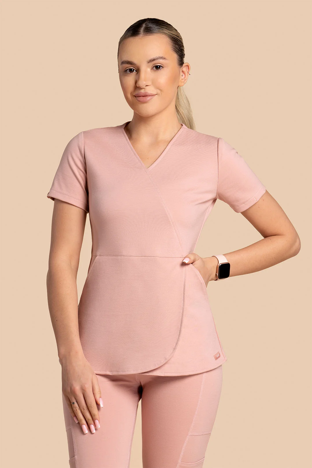 Bluza medyczna damska – Scrubs Tulip różowy