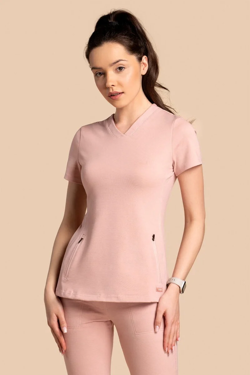 Bluza medyczna damska – Scrubs Twozip różowy