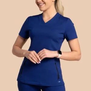 Bluza medyczna damska – Scrubs Twozip granatowy