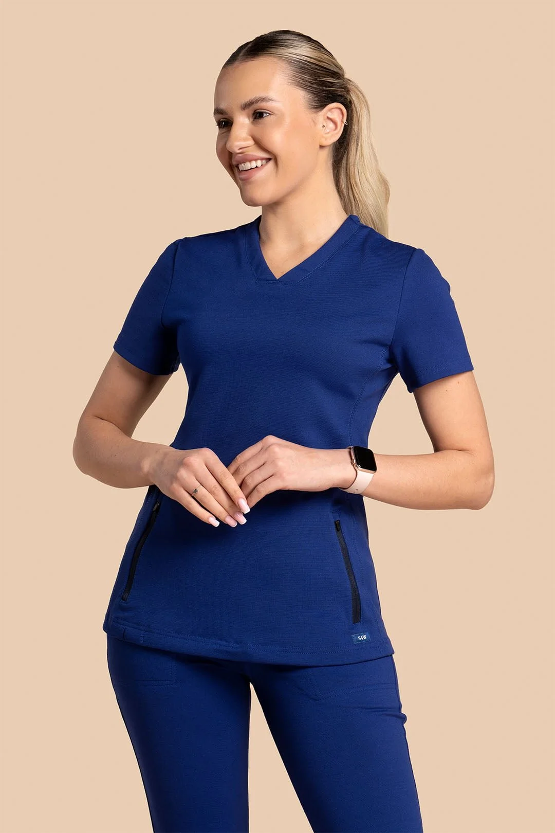Bluza medyczna damska – Scrubs Twozip granatowy
