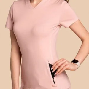 Bluza medyczna damska – Scrubs Twozip różowy