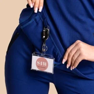 Bluza medyczna damska – Scrubs Twozip granatowy