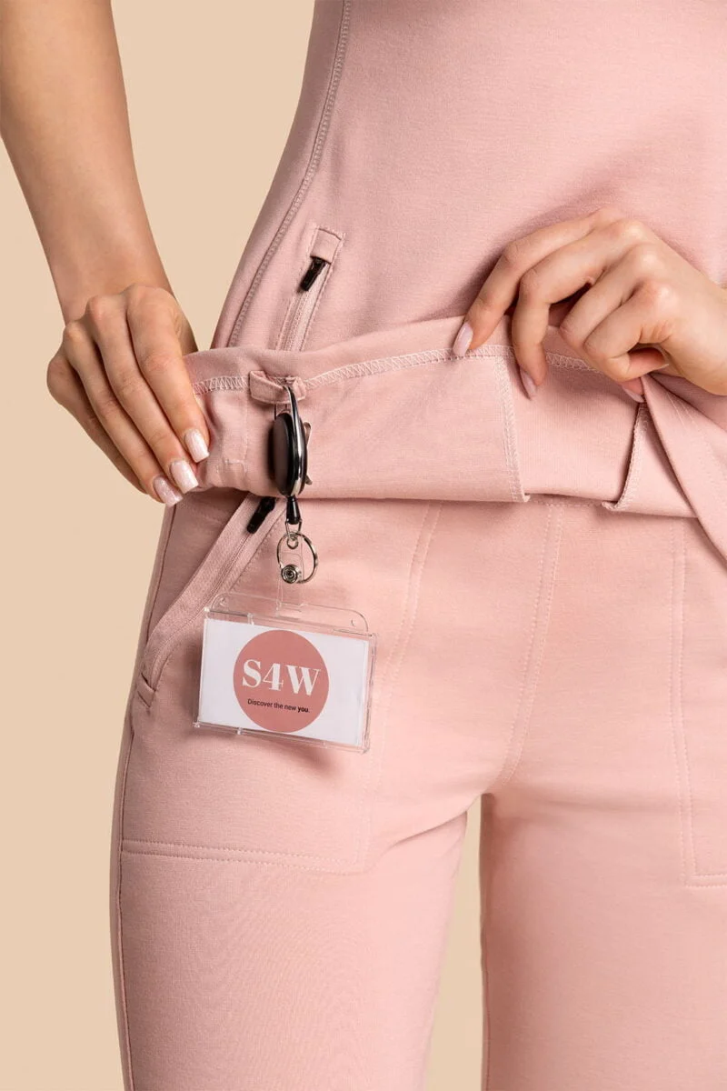 Bluza medyczna damska – Scrubs Twozip różowy