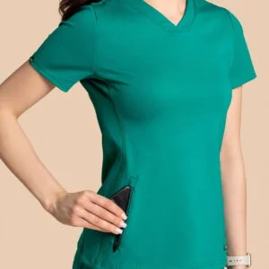 Bluza medyczna damska – Scrubs Twozip zielony