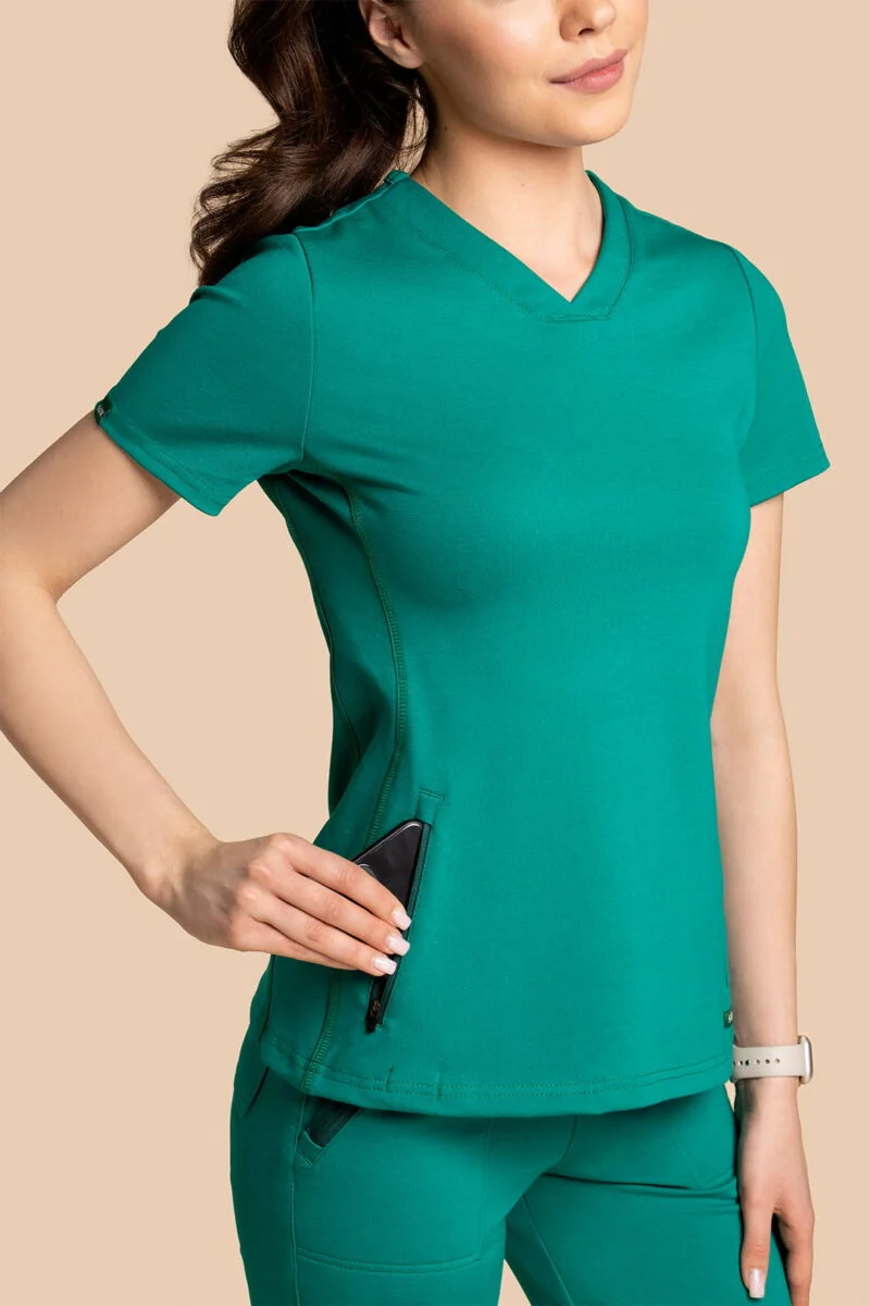Bluza medyczna damska – Scrubs Twozip zielony