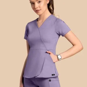 Bluza medyczna damska – Scrubs Tulip liliowa