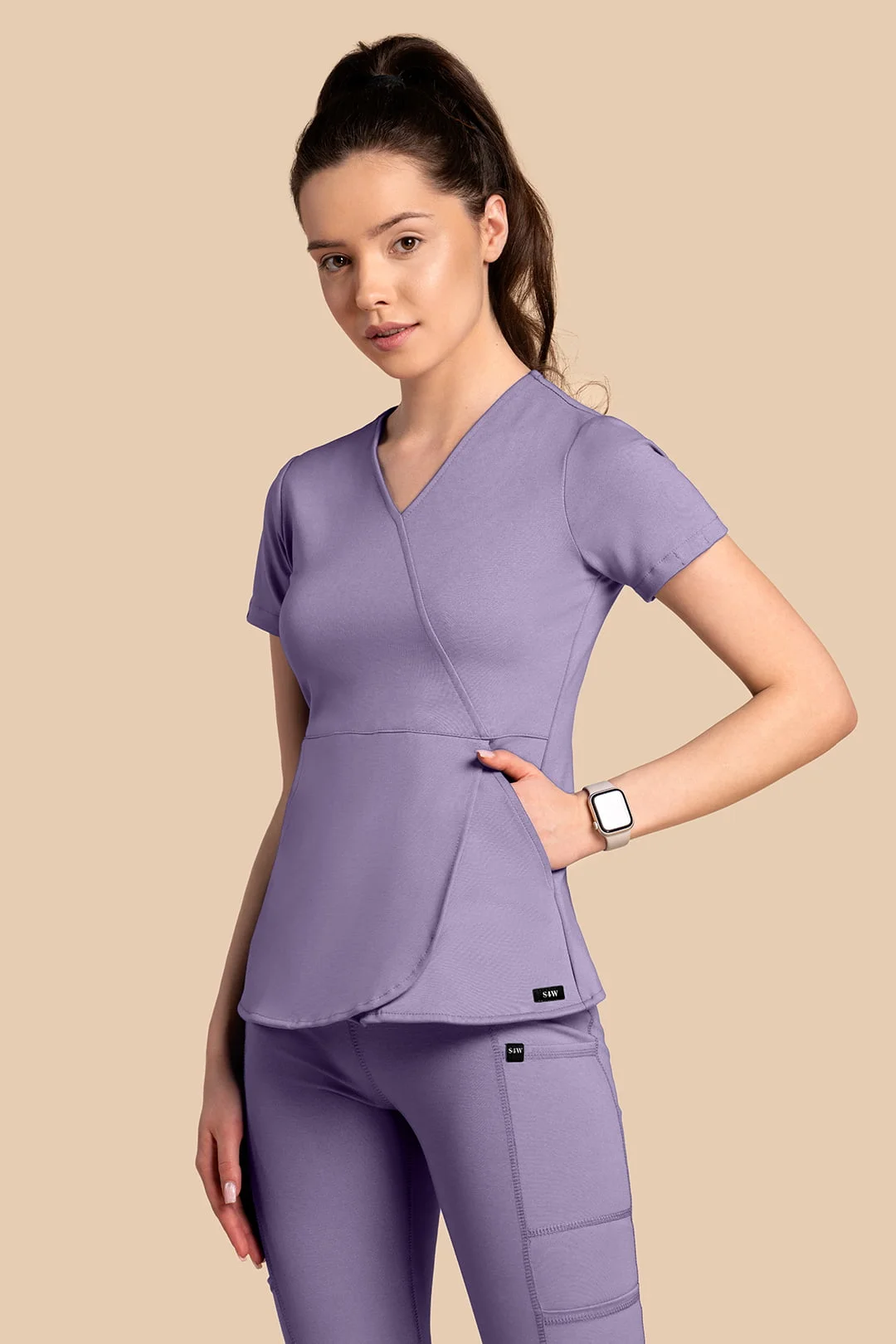 Bluza medyczna damska – Scrubs Tulip liliowa