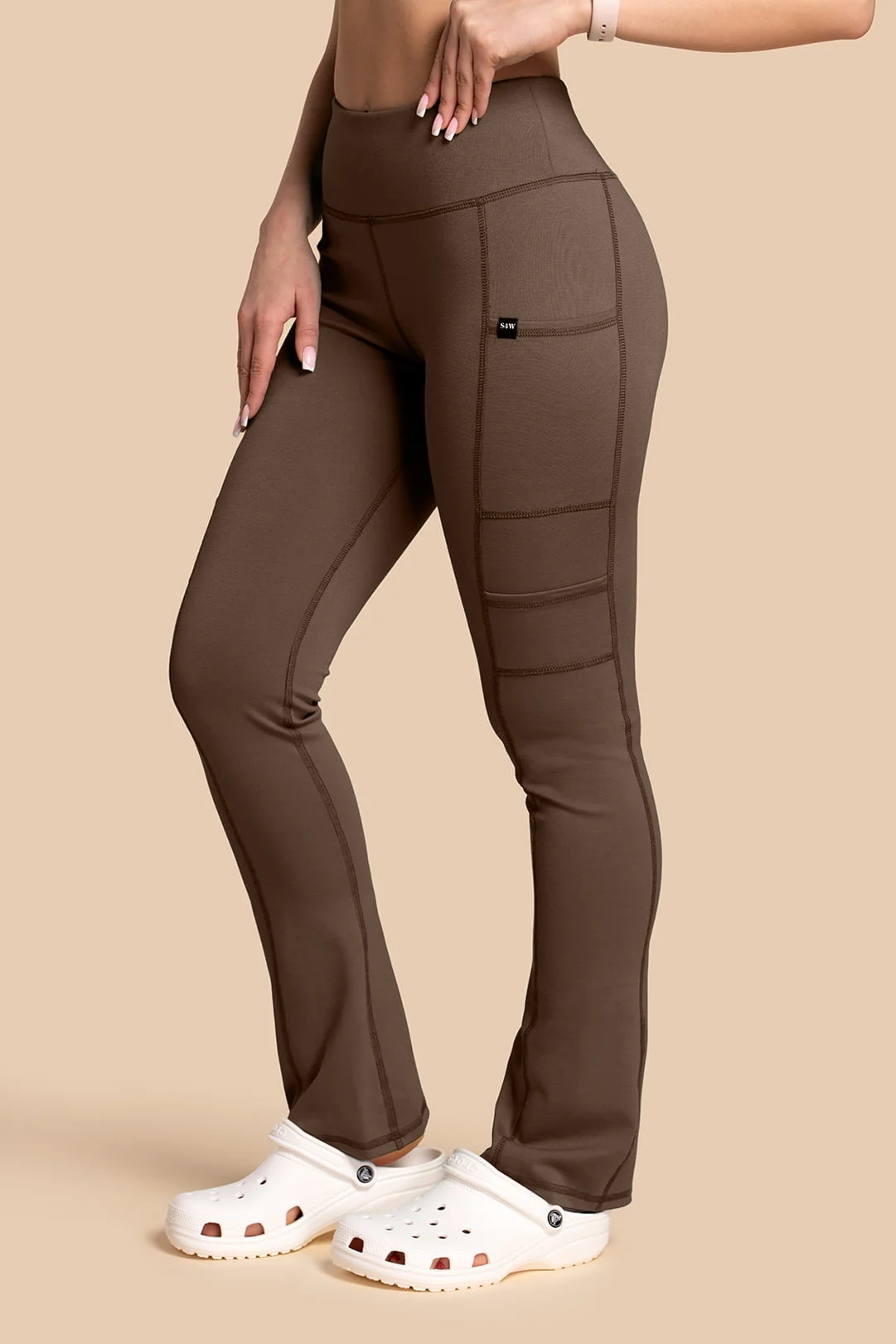 Spodnie medyczne damskie – Scrubs Yoga Pants brązowe