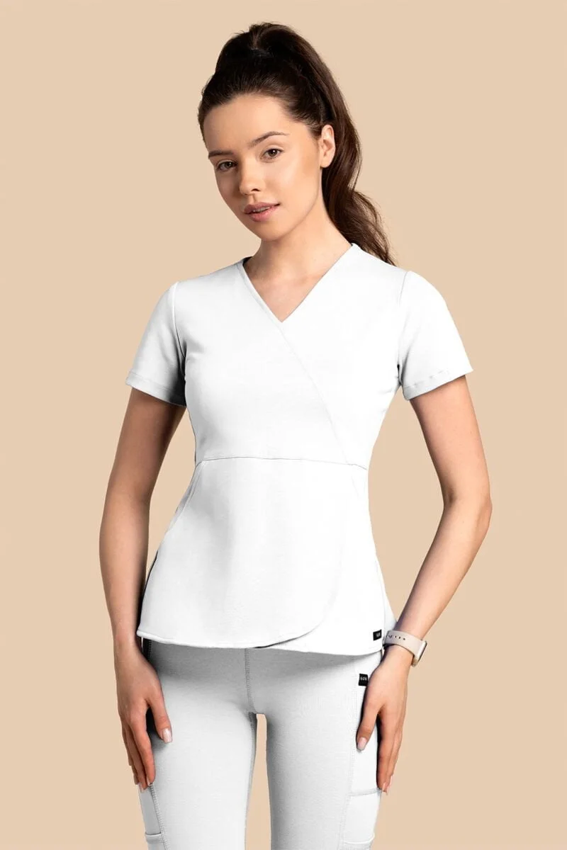 Bluza medyczna damska – Scrubs Tulip biała