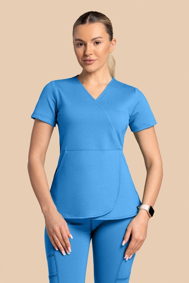 Bluza medyczna damska – Scrubs Tulip niebieska