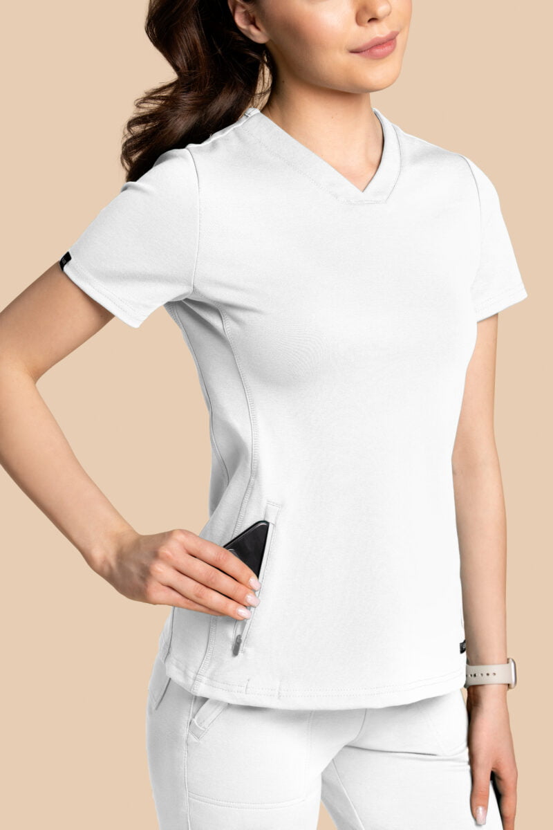 Bluza medyczna damska – Scrubs Twozip biała
