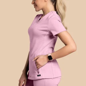 Bluza medyczna damska – Scrubs Twozip cukierkowy róż