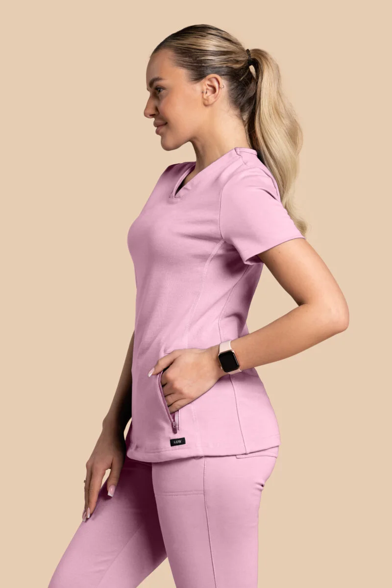 Bluza medyczna damska – Scrubs Twozip cukierkowy róż