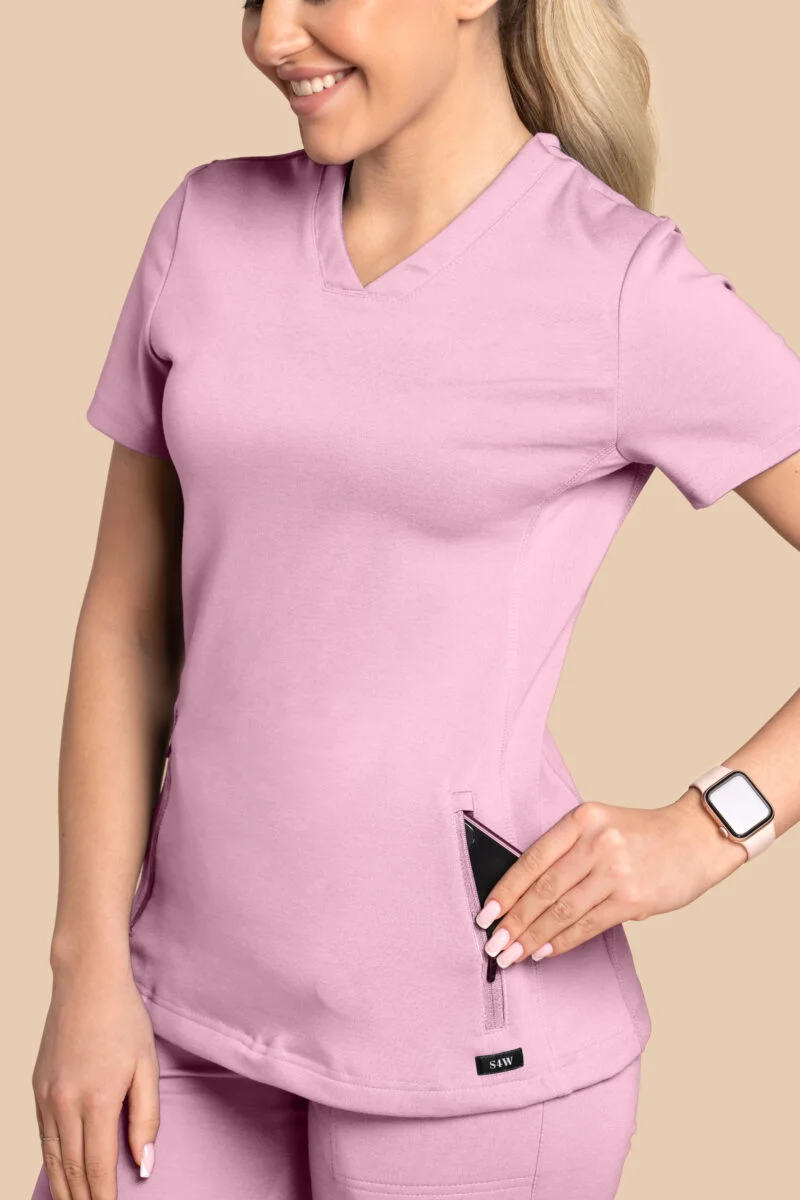 Bluza medyczna damska – Scrubs Twozip cukierkowy róż