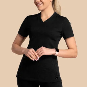Bluza medyczna damska – Scrubs Twozip czarna
