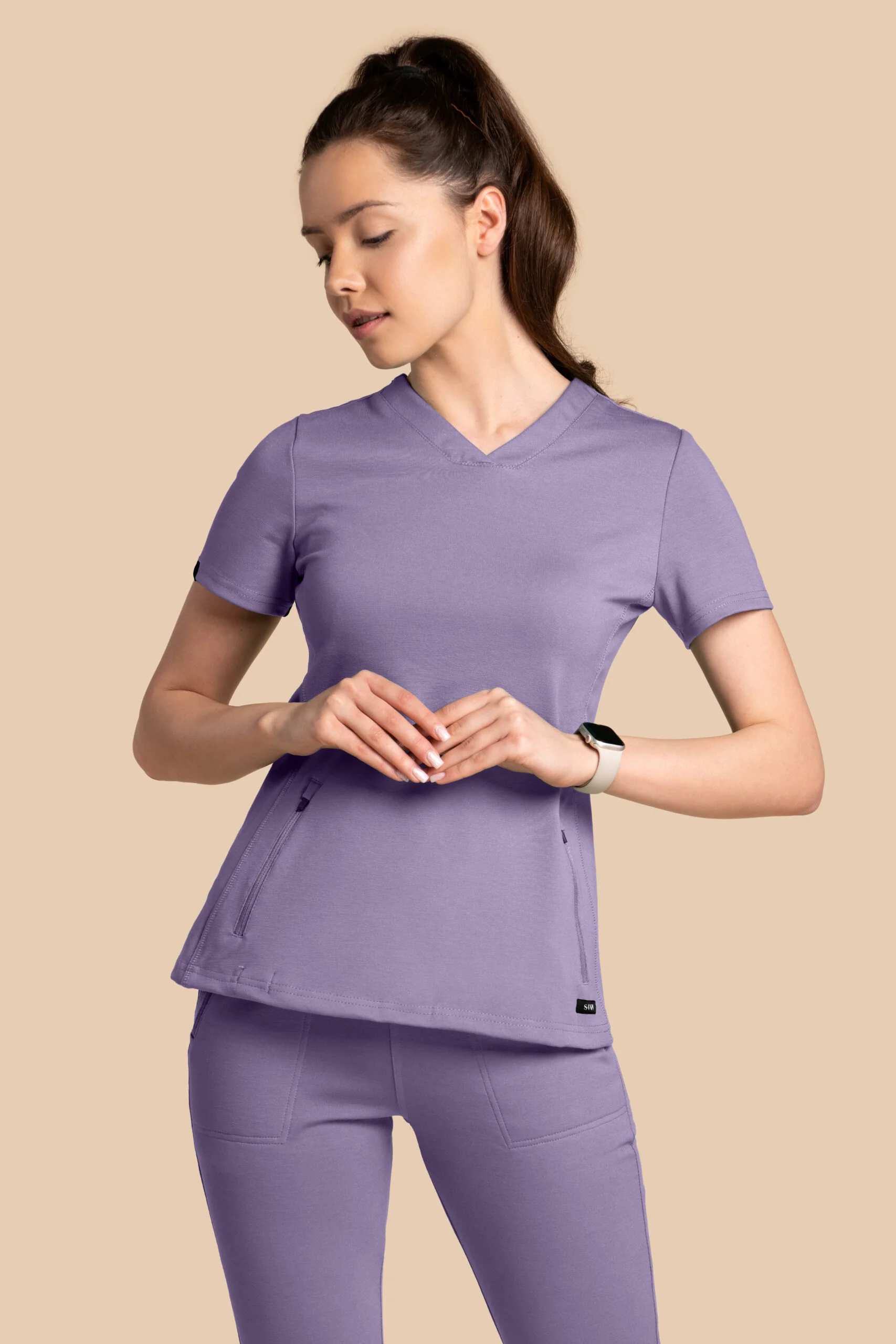 Bluza medyczna damska – Scrubs Twozip liliowa