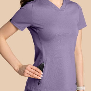Bluza medyczna damska – Scrubs Twozip liliowa