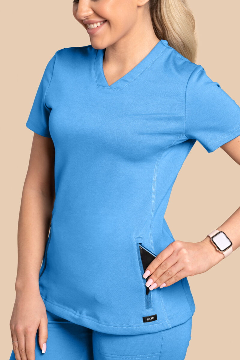 Bluza medyczna damska – Scrubs Twozip niebieska