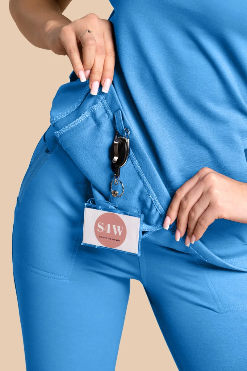 Bluza medyczna damska – Scrubs Twozip niebieska