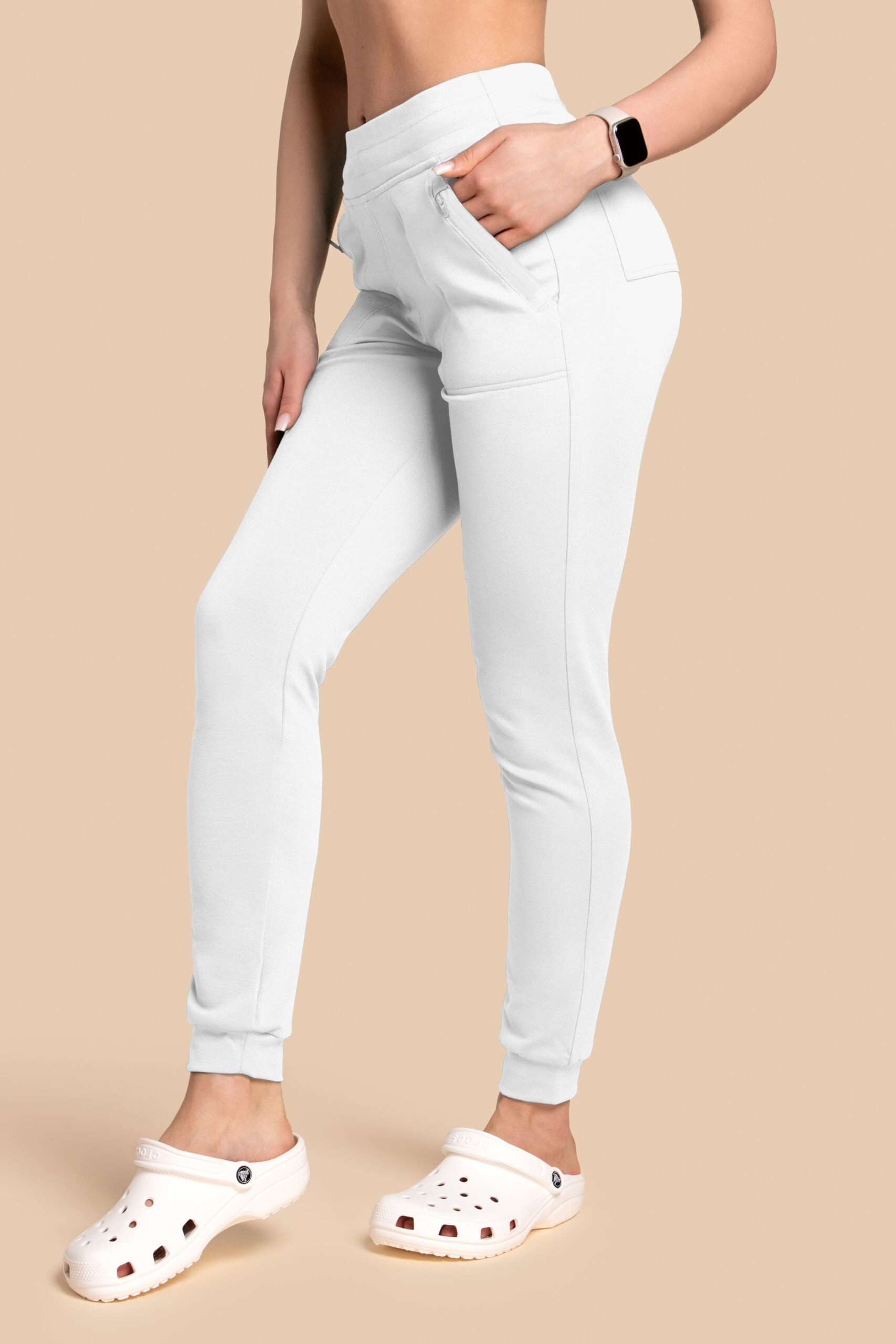 Spodnie medyczne damskie – Scrubs Joggery białe