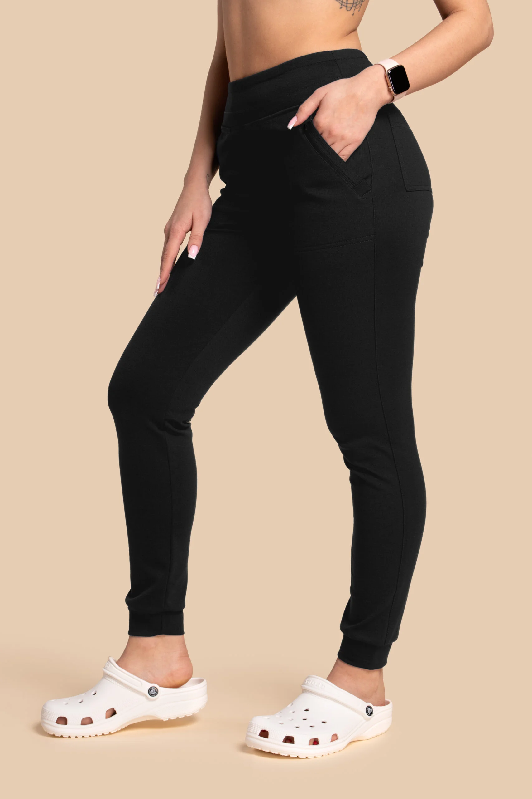 Spodnie medyczne damskie – Scrubs Joggery czarne