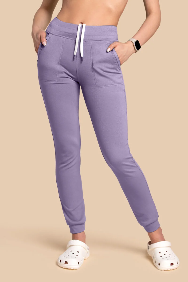Spodnie medyczne damskie – Scrubs Joggery liliowe
