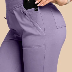 Spodnie medyczne damskie – Scrubs Joggery liliowe