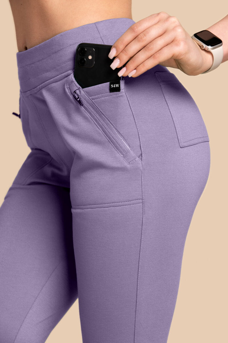 Spodnie medyczne damskie – Scrubs Joggery liliowe