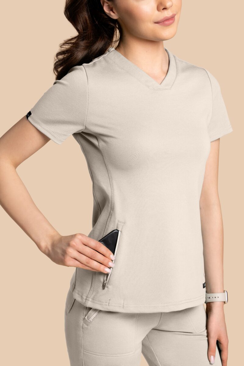 Bluza medyczna damska – Scrubs Twozip beżowa