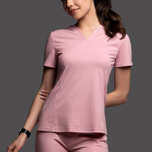 Bluza medyczna damska - Scrubs V-Top UltraLIGHT Różowa