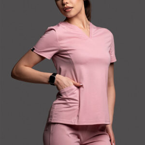 Bluza medyczna damska - Scrubs V-Top UltraLIGHT Różowa