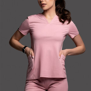 Bluza medyczna damska - Scrubs V-Top UltraLIGHT Różowa