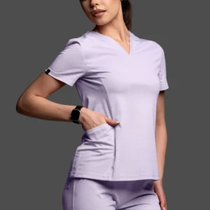 Bluza medyczna damska - Scrubs V-Top Light jasny liliowy