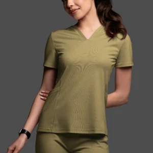 Bluza medyczna damska - Scrubs V-Top Light oliwkowy