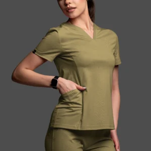 Bluza medyczna damska - Scrubs V-Top Light oliwkowy