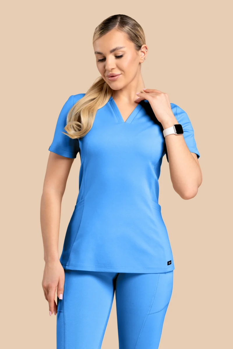Bluza medyczna damska - Scrubs V-Top Niebieska