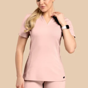 Bluza medyczna damska - Scrubs V-Top Różowa