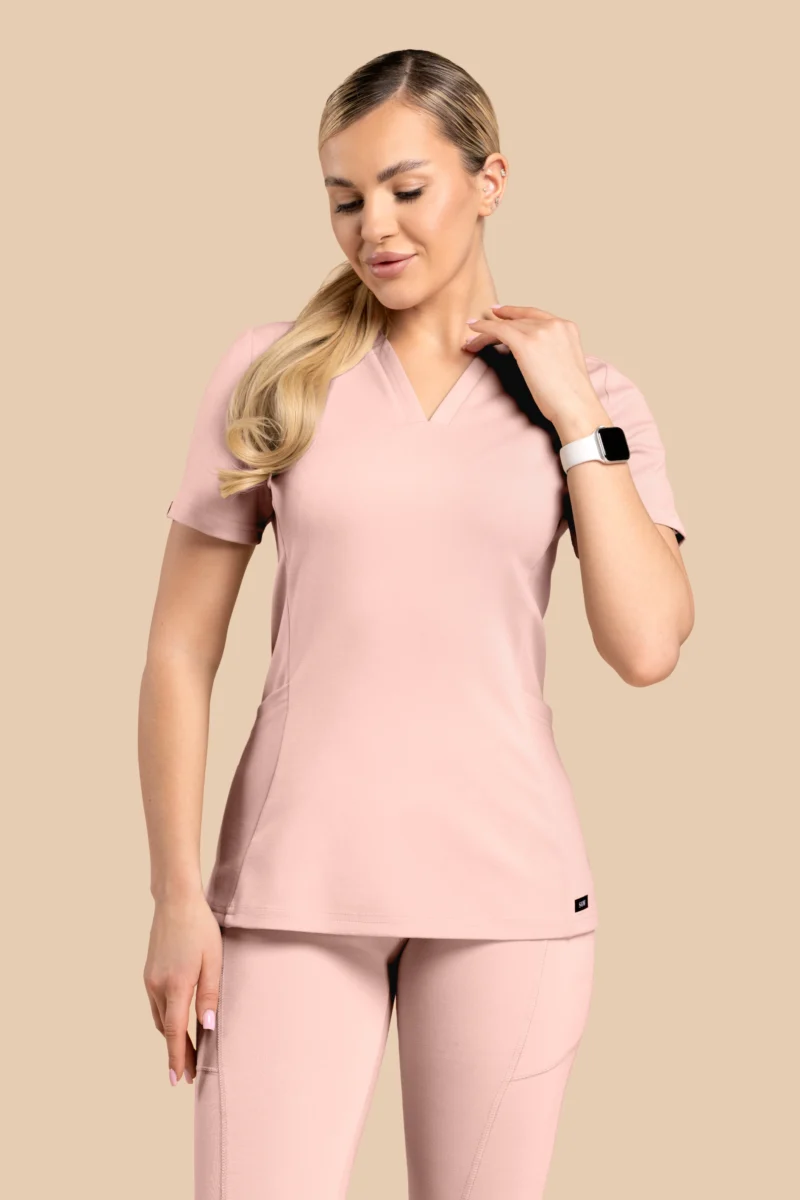 Bluza medyczna damska - Scrubs V-Top Różowa