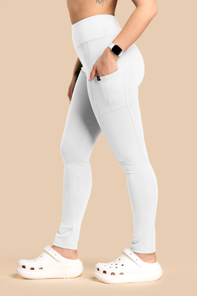 Spodnie Medyczne Damskie - Scrubs Skinny Pants Białe