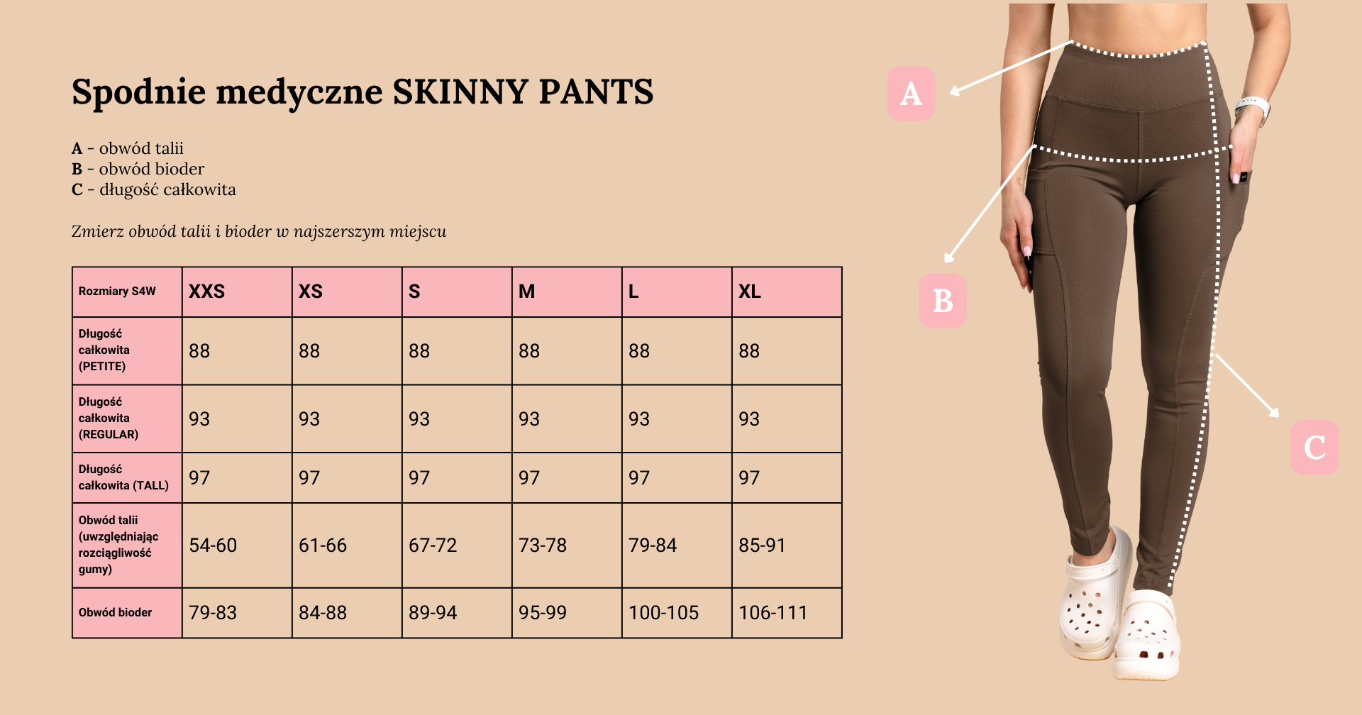tabela rozmiarów skinny pants