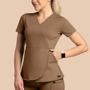 Bluza-medyczna-damska-Scrubs-Tulip-kawowy brąz