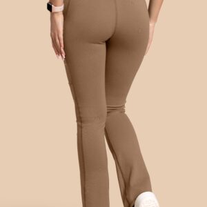 Spodnie Medyczne Damskie - Scrubs Yoga Pants Kawowy Braz